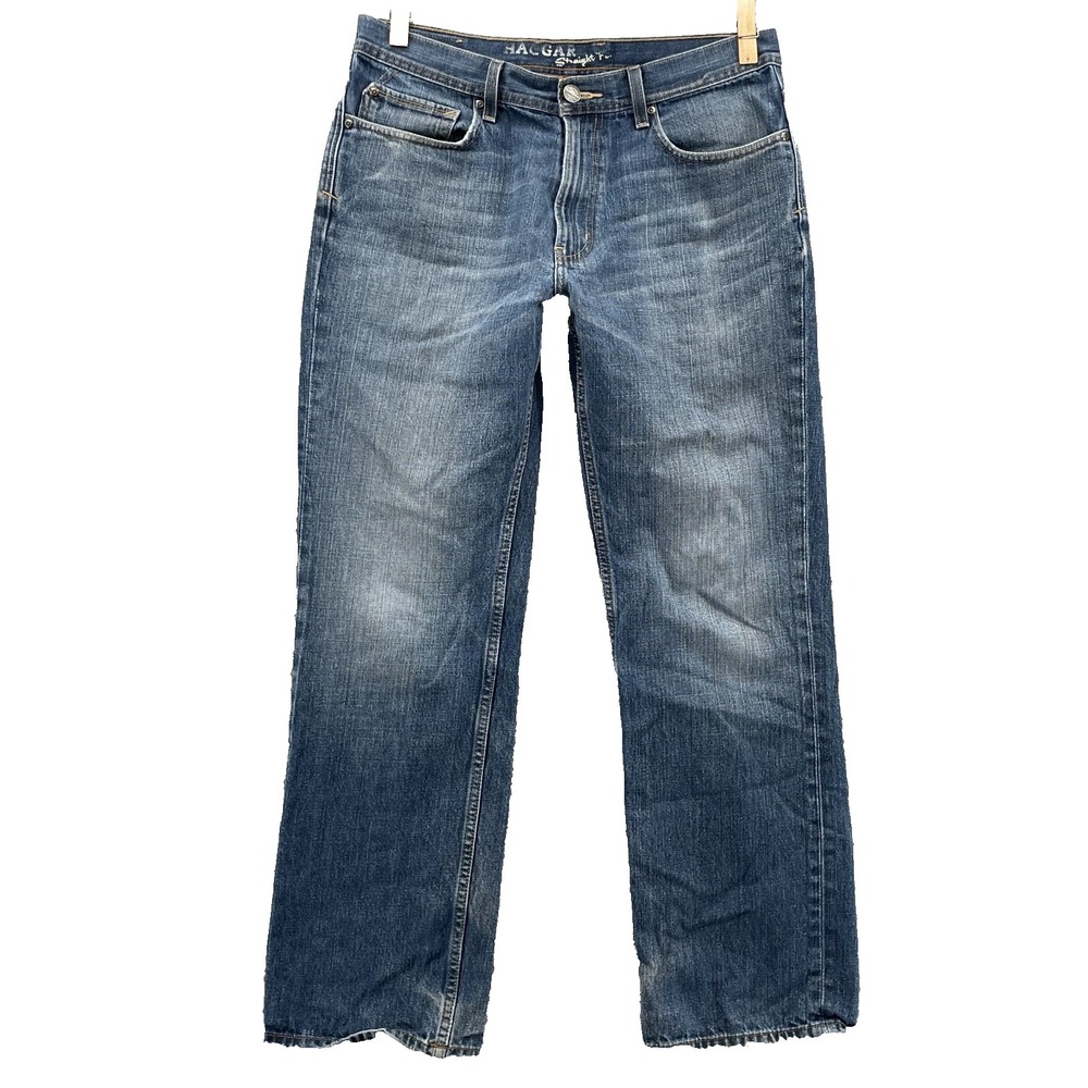 Haggar Straight Jeans Mens 34x30* Whisker Workwear Grunge 90s Streetwear Classic